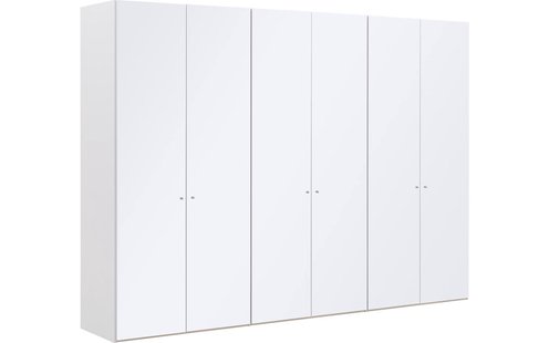 Goossens Kledingkast Easy Storage Ddk, Kledingkast 304 cm breed, 220 cm hoog, 6x glas draaideur