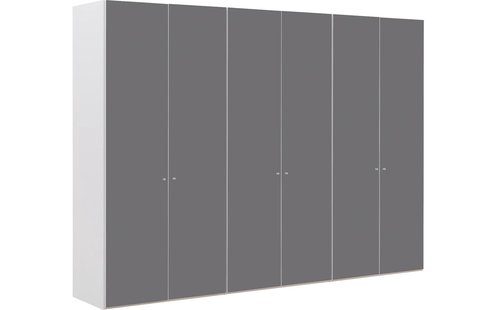 Goossens Kledingkast Easy Storage Ddk, Kledingkast 304 cm breed, 220 cm hoog, 6x glas draaideur