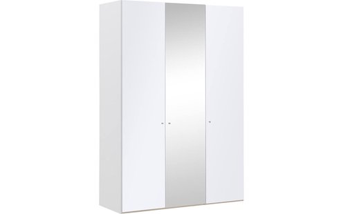 Goossens Kledingkast Easy Storage Ddk, Kledingkast 153 cm breed, 220 cm hoog, 2x glas draaideur en 1x spiegel draaideur midden