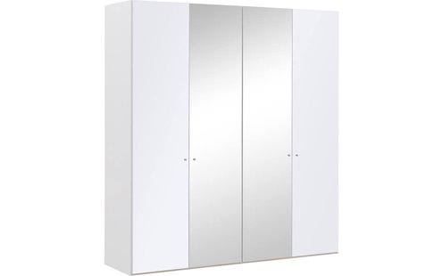 Goossens Kledingkast Easy Storage Ddk, Kledingkast 203 cm breed, 220 cm hoog, 2x glas draaideur en 2x spiegel draaideur midden