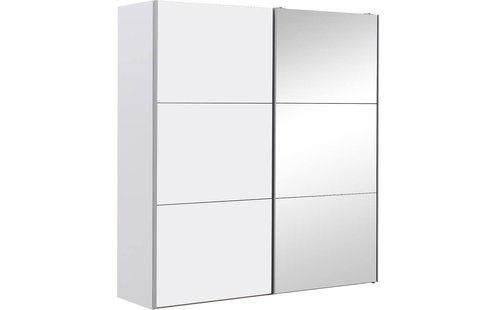 Goossens Kledingkast Easy Storage Sdk, 203 cm breed, 220 cm hoog, 1x 3 paneel schuifdeur li en 1x 3 paneel spiegel schuifdeur re