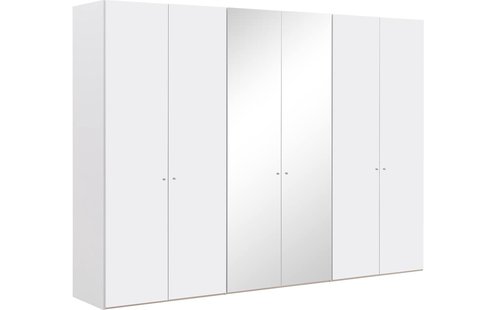 Goossens Kledingkast Easy Storage Ddk, Kledingkast 304 cm breed, 220 cm hoog, 4x draaideur en 2x spiegel draaideur midden