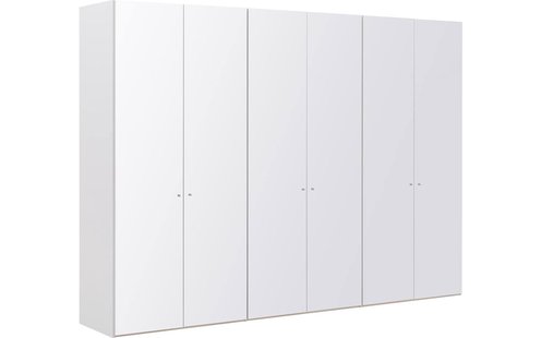 Goossens Kledingkast Easy Storage Ddk, Kledingkast 304 cm breed, 220 cm hoog, 6x glas draaideur
