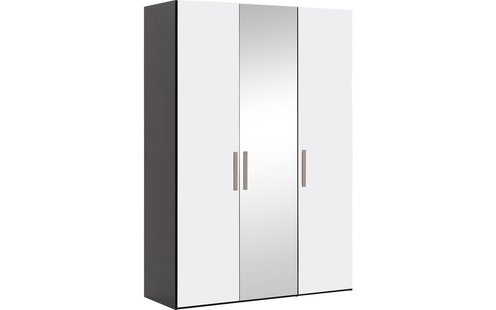 Goossens Kledingkast Easy Storage Ddk, Kledingkast 153 cm breed, 220 cm hoog, 2x draaideur en 1x spiegel draaideur midden