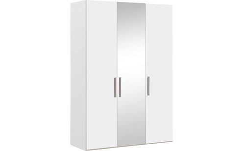 Goossens Kledingkast Easy Storage Ddk, Kledingkast 153 cm breed, 220 cm hoog, 2x draaideur en 1x spiegel draaideur midden