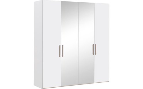 Goossens Kledingkast Easy Storage Ddk, Kledingkast 203 cm breed, 220 cm hoog, 2x draaideur en 2x spiegel draaideur midden