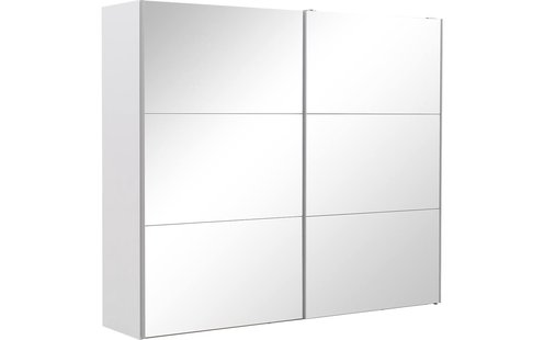 Goossens Kledingkast Easy Storage Sdk, 253 cm breed, 220 cm hoog, 2x 3 paneel spiegel schuifdeuren