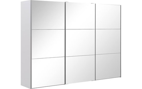 Goossens Kledingkast Easy Storage Sdk, 303 cm breed, 220 cm hoog, 3x 3 paneel spiegel schuifdeuren