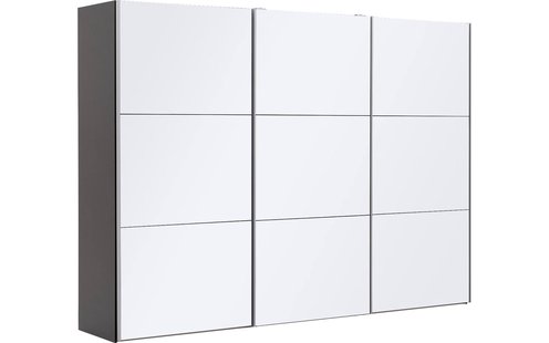 Goossens Kledingkast Easy Storage Sdk, 303 cm breed, 220 cm hoog, 3x 3 paneel glas schuifdeuren