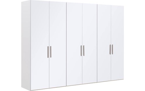 Goossens Kledingkast Easy Storage Ddk, Kledingkast 304 cm breed, 220 cm hoog, 6x glas draaideur