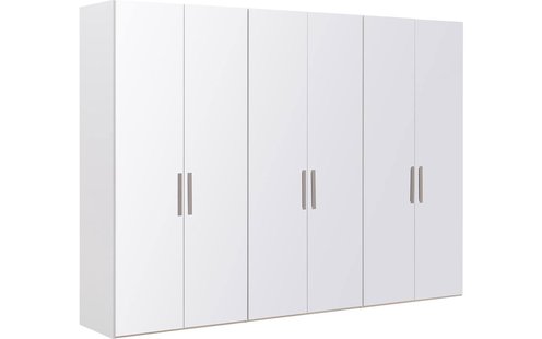 Goossens Kledingkast Easy Storage Ddk, Kledingkast 304 cm breed, 220 cm hoog, 6x glas draaideur