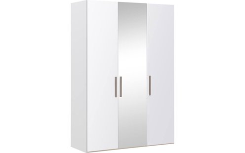 Goossens Kledingkast Easy Storage Ddk, Kledingkast 153 cm breed, 220 cm hoog, 2x glas draaideur en 1x spiegel draaideur midden