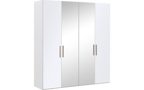 Goossens Kledingkast Easy Storage Ddk, Kledingkast 203 cm breed, 220 cm hoog, 2x glas draaideur en 2x spiegel draaideur midden