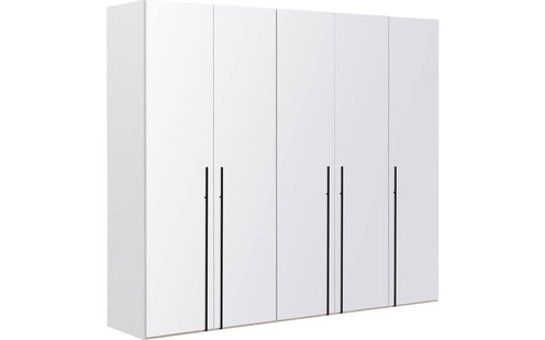 Goossens Kledingkast Easy Storage Ddk, Kledingkast 253 cm breed, 220 cm hoog, 5x glas draaideur