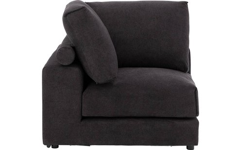 Goossens Excellent Hoekbank Lotus zwart, stof, stijlvol landelijk