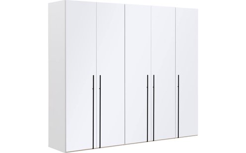 Goossens Kledingkast Easy Storage Ddk, Kledingkast 253 cm breed, 220 cm hoog, 5x glas draaideur