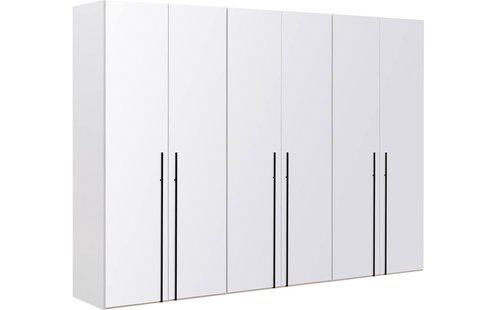 Goossens Kledingkast Easy Storage Ddk, Kledingkast 304 cm breed, 220 cm hoog, 6x glas draaideur