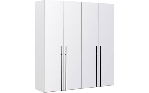 Goossens Kledingkast Easy Storage Ddk, Kledingkast 203 cm breed, 220 cm hoog, 4x glas draaideur