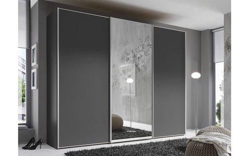 Goossens Kledingkast Big Choice Type 01 163, Slaapkamerkast 298 cm breed, 222 cm hoog, 2 schuifdeuren en 1 glas schuifdeur midden