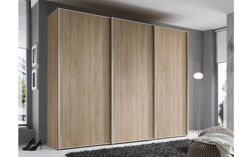 Goossens Kledingkast Big Choice Type 01 163, Slaapkamerkast 249 cm breed, 240 cm hoog, 3 schuifdeuren