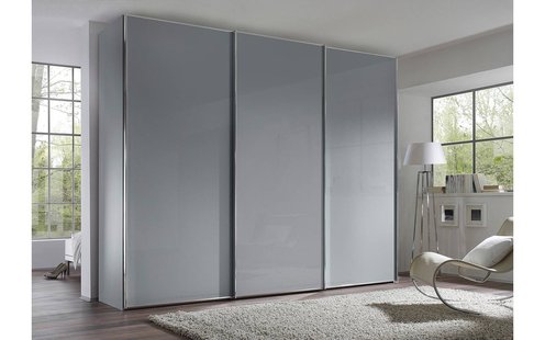 Goossens Kledingkast Big Choice Type 01 163, Slaapkamerkast 298 cm breed, 222 cm hoog, 3 glas schuifdeuren
