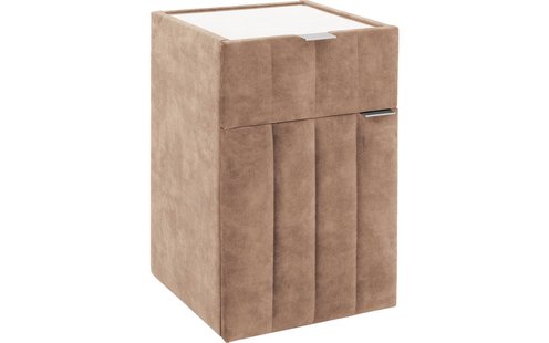 Goossens Excellent Nachtkastje Briljant Supreme, 1 deur links, 1 lade, met inleg glasblad