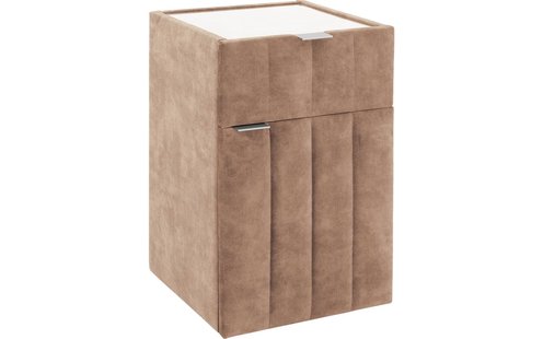 Goossens Excellent Nachtkastje Briljant Supreme, 1 deur rechts, 1 lade, met inleg glasblad