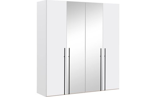 Goossens Kledingkast Easy Storage Ddk, Kledingkast 203 cm breed, 220 cm hoog, 2x draaideur en 2x spiegel draaideur midden