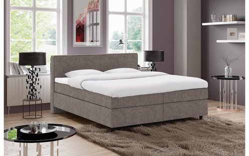 Goossens Basic Boxspring Compleet Inus, Vlak 180 x 200 cm (=2x 90 x 200 cm) met hoofdbord
