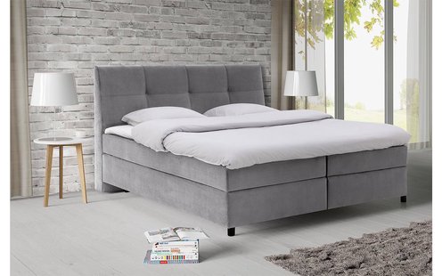 Goossens Basic Boxspring Compleet Gusta, Vlak 180 x 200 cm (=2x 90 x 200 cm) met hoofdbord