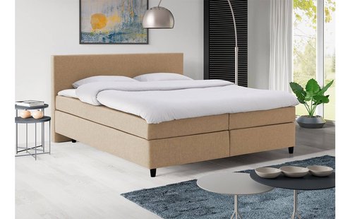Goossens Basic Boxspring Compleet Iris, Vlak 180 x 200 cm (=2x 90 x 200 cm) met hoofdbord