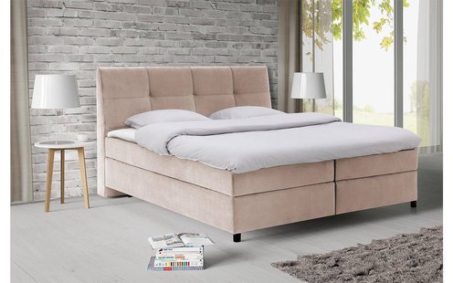 Goossens Basic Boxspring Compleet Gusta, Vlak 180 x 200 cm (=2x 90 x 200 cm) met hoofdbord