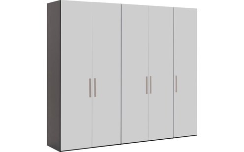 Goossens Kledingkast Easy Storage Ddk, Kledingkast 253 cm breed, 220 cm hoog, 5x glas draaideur