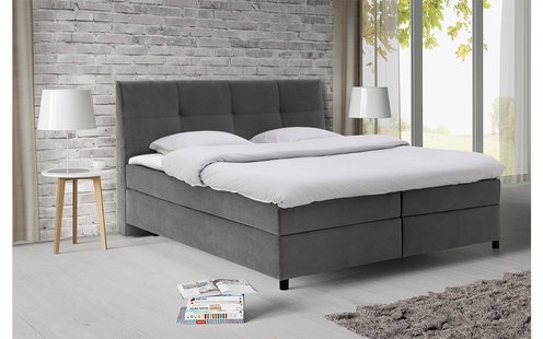 Goossens Basic Boxspring Compleet Gusta, Vlak 160 x 200 cm (=2x 80 x 200 cm) met hoofdbord