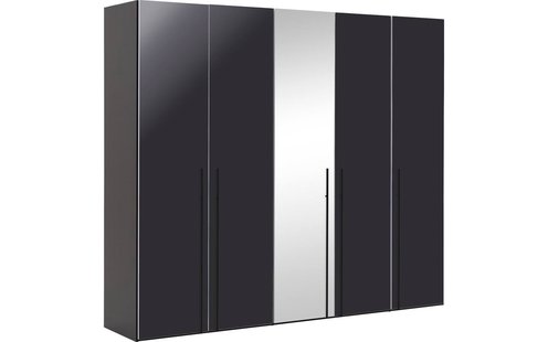 Goossens Kledingkast Easy Storage Ddk, Kledingkast 253 cm breed, 220 cm hoog, 4x draaideur en 1x spiegel draaideur midden