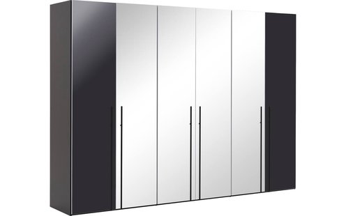 Goossens Kledingkast Easy Storage Ddk, Kledingkast 304 cm breed, 220 cm hoog, 2x draaideur en 4x spiegel draaideur midden