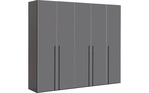 Goossens Kledingkast Easy Storage Ddk, Kledingkast 253 cm breed, 220 cm hoog, 5x glas draaideur