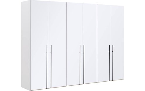 Goossens Kledingkast Easy Storage Ddk, Kledingkast 304 cm breed, 220 cm hoog, 6x glas draaideur