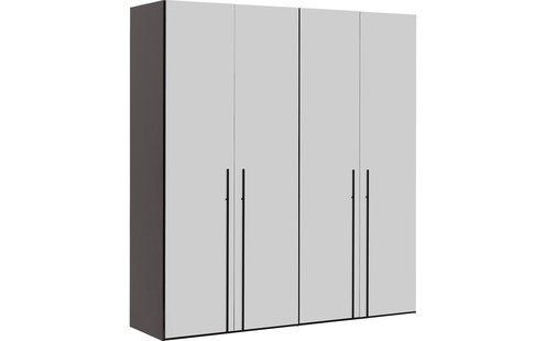 Goossens Kledingkast Easy Storage Ddk, Kledingkast 203 cm breed, 220 cm hoog, 4x glas draaideur