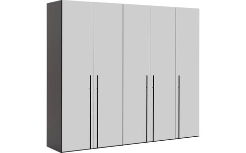 Goossens Kledingkast Easy Storage Ddk, Kledingkast 253 cm breed, 220 cm hoog, 5x glas draaideur