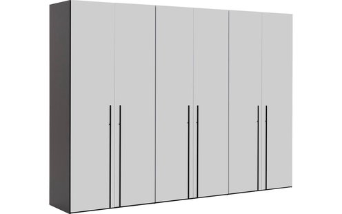 Goossens Kledingkast Easy Storage Ddk, Kledingkast 304 cm breed, 220 cm hoog, 6x glas draaideur