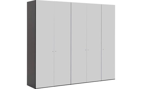 Goossens Kledingkast Easy Storage Ddk, Kledingkast 253 cm breed, 220 cm hoog, 5x glas draaideur