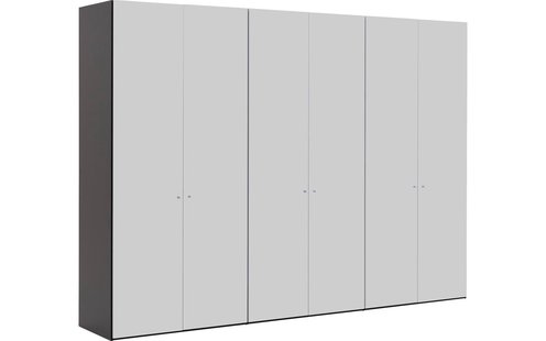 Goossens Kledingkast Easy Storage Ddk, Kledingkast 304 cm breed, 220 cm hoog, 6x glas draaideur