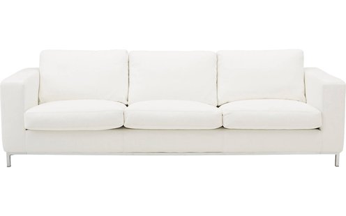 Goossens Excellent Bank Massimo wit, leer, 3-zits, urban industrieel