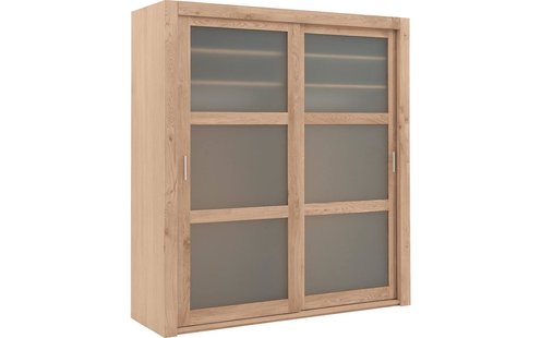 Goossens Excellent Kledingkast Duo, 200 cm breed, 223 cm hoog, 2 x 3 glaspaneel schuifdeuren