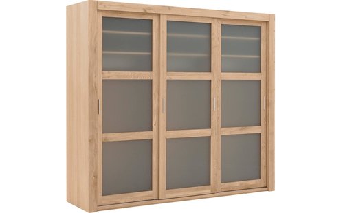 Goossens Excellent Kledingkast Duo, 248 cm breed, 223 cm hoog, 3 x 3 glaspaneel schuifdeuren