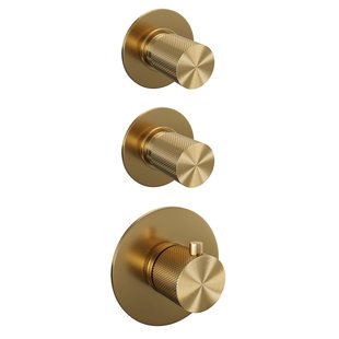 Regendoucheset Inbouw Brauer Gold Carving Thermostatisch 30cm met Gebogen Wandarm, Glijstang en Handdouche Staaf Losse Stopkranen Geborsteld Goud Regendoucheset Inbouw Brauer Gold Carving Thermostatisch 30cm met Gebogen Wandarm, Glijstang en Handdouche Staaf Losse Stopkranen Geborsteld Goud