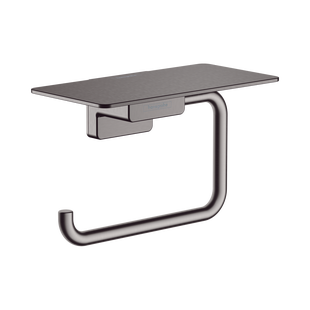 Toiletrolhouder Met Planchet HansGrohe AddStoris Geborsteld Zwart Chroom