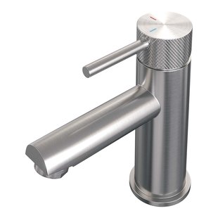 Wastafelmengkraan Brauer Brushed Carving Coldstart Opbouw Laag Ronde Hendel Geborsteld RVS PVD PVD