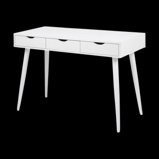 Keet houten bureau wit - met 3 lades - 110 x 50 cm Keet houten bureau wit - met 3 lades - 110 x 50 cm